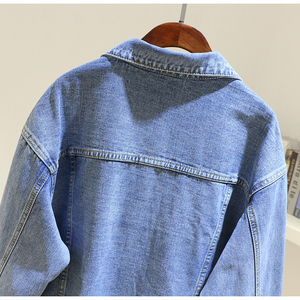 Chaqueta vaquera lisa de invierno de algodón elástico larga para mujer hecha a medida al por mayor para hombre con decoración de botones de talla grande para mujer - Product Image 6