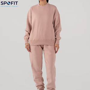 Nuevo diseño Otoño Invierno lavado ácido de punto 100% algodón polar Streetwear Oversized Loose Fit mujer cuello redondo pulóver - Product Image 3