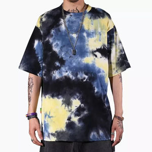 Men's High Quality Summer O-Neck T-Shirt 100% Organic Cotton Blank Design <b>Tie</b>-Dye Washed Oversized Street Wear - Product Image 1
