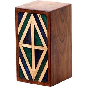 Luxury Handcrafted Memorial Wooden Resin Urn <b>Box</b> Large Modern Decorative Funeral Cremation Burial Human Urn <b>for</b> <b>Ashes</b> - Product Image 4