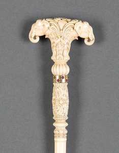 Canne de marche en bois sculpté à la main avec motif d'éléphant pour le soutien et la décoration intérieure - Product Image 2