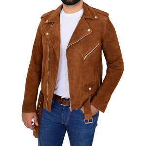 Chaqueta de moda de cuero Premium de alta calidad para hombre Chaqueta de cuero de ante Brando Completamente forrada de tacto suave Premium - Product Image 1
