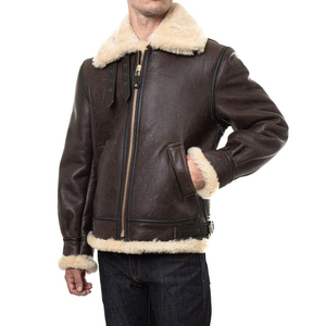 Vestes d'hiver pour hommes en cuir véritable respirant avec logo personnalisé imprimé, col montant, logo sur le devant, qualité supérieure, service OEM - Product Image 4