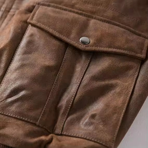 Stylish Genuine Leather Jacket Design Embroidery Decoration Wholesale Breathable Leather Jacket Biker Style Leather Jacket - Product Image 4