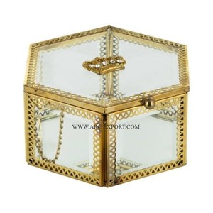 Plateau de table métallique et cristal classique pour la décoration de maison et de mariage Organisateur de stockage de cartes Tendance Vente à chaud Grande boîte de rangement - Product Image 6