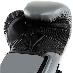 Gants de boxe en forme personnalisée en gros en cuir synthétique gris granit avec logo PVC personnalisé - Product Image 6