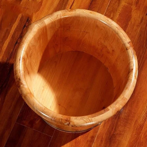 ชามอ่างอาบน้ำไม้แบบกำหนดเองราคาถูกมาตรฐานชามเท้าทรงกลมนวดเท้างานฝีมือขายดี - Product Image 2