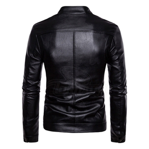 Veste en cuir pour homme, prix de gros, veste en cuir PU, veste en cuir tendance pour homme, idéale pour les services OEM, qualité bon marché pour homme - Product Image 3