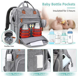 Đa chức năng Unisex tã Ba lô ánh sáng mềm xách tay công suất lớn không thấm nước PU Dây Kéo Polyester tã thay đổi trạm - Product Image 4