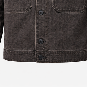 Chaqueta de Mezclilla Negra para Hombre de Alta Calidad, Estilo Casual, con Botones, para Trabajo, OEM, Personalizada, al por Mayor - Product Image 5