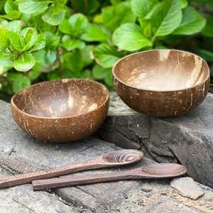 Tazón de Ensalada Desechable para Camping, Hecho a Mano con Cáscara de Coco Natural Ecológica, Tallado, Artesanía de Calidad, para Fiestas, Venta al por Mayor, India - Product Image 3