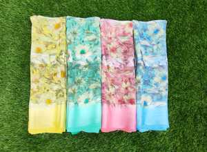 Patta satin georgette weightless five <b>star</b> patta WITH BLOUSE SAREE Best quality <b>fabric</b> - Product Image 4