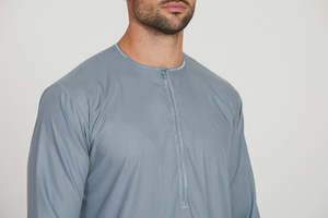 Jubah ผ้าฝ้ายโมรอคโคสำหรับผู้ชายมุสลิมแขนยาวยาว - Product Image 5