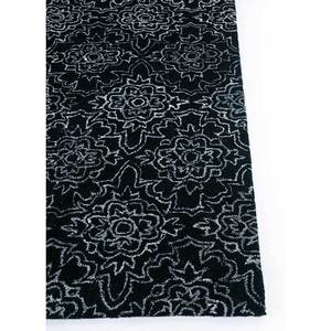 Tapis en laine tufté à la main Imara, gris et noir, à motifs floraux, pour la maison, tapis rectangulaire en viscose pour salon, couloir, Tra-13522, fait main - Product Image 4
