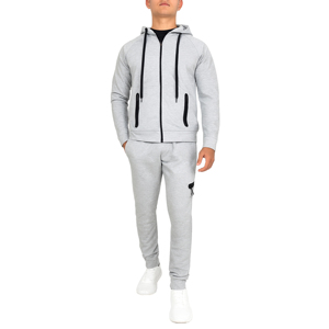 Ensemble sweat à capuche et jogging pour homme, automne, décontracté, respirant, tissé, en molleton technique polyester/coton 500g - Product Image 4