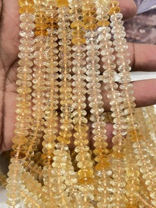 Quartz ombré Citrine jaune naturel coupe allemande disque à facettes perles Rondelle 7-8mm brin bijoux bricolage artisanat - Product Image 3