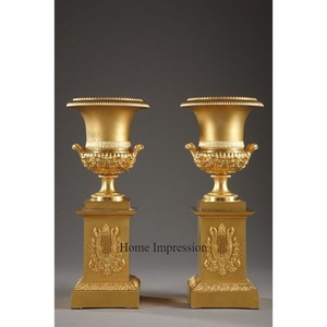 Meilleure vente Ensemble de 2 vases à fleurs en aluminium plaqué or de haute qualité, centre de table de mariage et autres fournitures - Product Image 4