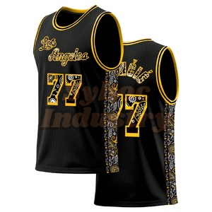 Maillot de basket-ball personnalisé en polyester respirant, maillot de basket-ball élégant sans manches avec impression par sublimation, uniforme avec logo de l'équipe - Product Image 1