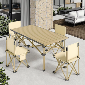 Taşınabilir kamp masası rulo masa alüminyum kamp piknik açık katlanır masa ve sandalye seti - Product Image 6