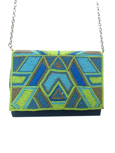 Hermosas bolsas bordadas de abeja con cuentas Diseño exclusivo BUTTER FLY Rayas Bee Beaded Crossbody Chain Clutch by glowin fashion - Product Image 5