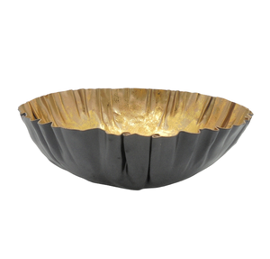 Cuenco de forma redonda de hierro, lámina de oro, recubierto de polvo, estilo moderno, cuenco decorativo para servir para cocina y mesa - Product Image 2