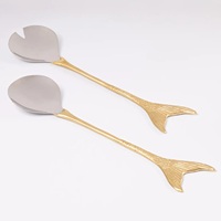 Ensemble de cuillères à salade en acier inoxydable MOB Designer, outils à salade écologiques pour les événements de mariage et l'utilisation à la maison/hôtel