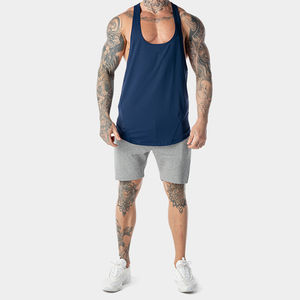 <b>Men's</b> XL Size Casual Fitness Tank Top Quick Dry Gym <b>Singlet</b> Custom Logo Knitted Weaving for <b>Running</b> - Product Image 2