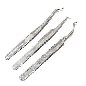 Pinzas para Pestañas de Fibra de Marca Privada, Herramientas para Volumen de Pestañas Rectas con Agarre de Diamante, Diseño Personalizado para Damas - Product Image 5