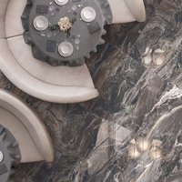 Dalles de grande taille en porcelaine pleine masse de haute qualité, 100% fabrication italienne, finition naturelle brillante, effet marbre, design graphique pour la pièce