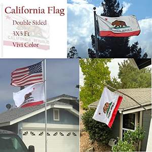 Drapeau de Californie 3x5 pieds, 3 couches de polyester, double face, avec mât en aluminium, pour intérieur/extérieur - Product Image 4