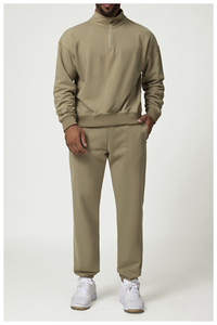 Sweat-shirt de sport décontracté pour hommes avec fermeture à glissière quart personnalisé qualité supérieure - Product Image 5