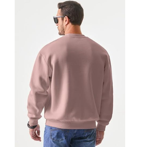 เสื้อพูลโอเวอร์ผู้ชายคอกลมสีพื้นทรงหลวมแขนยาว สวมใส่สบาย พิมพ์ลายได้ตามสั่ง สำหรับตลาดส่งออก - Product Image 2