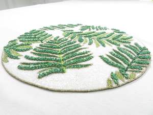 <b>Beaded</b> <b>Placemat</b> Handmade Round Charger for Luxury Dining & Holiday Decor Unique Piece Handmade <b>Beaded</b>, <b>Placemat</b>, Housewarming - Product Image 4