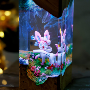 Anime Lamp, Epoxy Resin Lamp, Custom Epoxy Resin Lamp, Resin Wood Art Lamp, Custom Night <b>Light</b>, Handmade Gift, Christmas Gift - Product Image 2