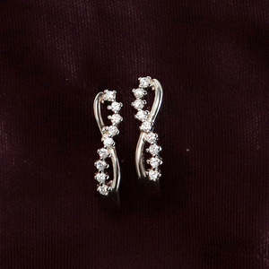 NOVAMART Fine Semi-Hoop <b>Silver</b> <b>Stud</b> <b>Earrings</b>-Zarkan's Minimalist Design Wholesale Export - Product Image 2