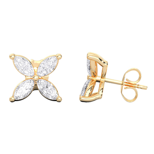 Luxurious 10K 14K 18K Gold Moissanite Diamond Marquise Shape Push <b>Back</b> Stud <b>Earrings</b> OEM Wholesale - Product Image 5