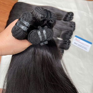 Venta al por mayor Raw nVietnamese Extensiones de cabello humano Cutícula completa alineada Trama recta Paquetes de cabello Raw Hair Color natural - Product Image 2