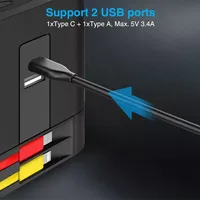OEM UE DE Multiprise de bureau Protection de prise de courant Panneau de brassage Rallonge de cube avec 2 USB et 1 Type-C 3 prises Switch Socket