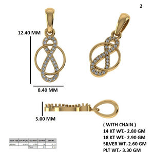 Pendentif en or rose 14 carats serti de diamant moissanite Design classique exquis pour les fêtes de mariage Artisanat de qualité supérieure - Product Image 6