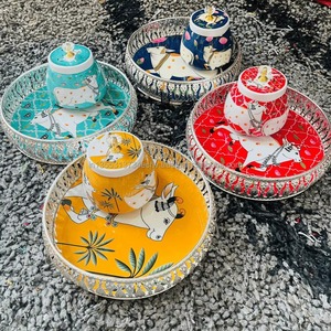 ถาดวัวพร้อมชุดโหลแก้ว ของชำร่วยงานแต่งงาน ของตกแต่งงานดีวาลี ของขวัญองค์กร ถาดเสิร์ฟแบบอินเดีย ของชำร่วยขึ้นบ้านใหม่ - Product Image 2