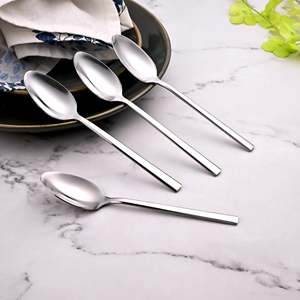 ชุดช้อนกาแฟและของหวาน Morning Shine วินเทจ ทำจากโลหะและพลาสติก PP จำนวน 4 ชิ้น สำหรับงานปาร์ตี้ ใช้เสิร์ฟกาแฟและชา ขัดเงาแบบกระจก - Product Image 2