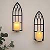 Set of Two Black Metal <b>Candle</b> <b>Wall</b> Sconces Home Decoration Christmas <b>Candle</b> <b>Holders</b> - Product Image 4