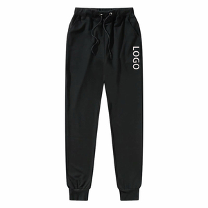 กางเกงจ็อกเกอร์ลำลอง2กระเป๋าสำหรับผู้ชายมาใหม่ออกแบบปักได้ตามต้องการผ้าฝ้ายสีดำล้วนผ้าโพลีเอสเตอร์ - Product Image 1