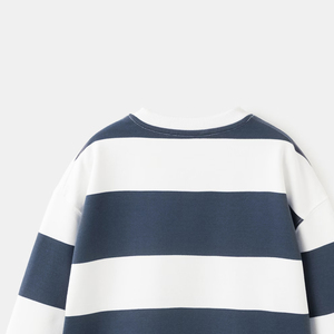 เสื้อสเวตเชิ้ตผ้าฝ้ายผสมลายทาง สำหรับผู้ซื้อขายส่ง คอกลม แขนยาว / เสื้อสเวตเชิ้ตเด็กผู้ชายราคาถูก สไตล์ลำลอง - Product Image 5