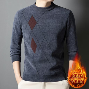 เสื้อสเวตเตอร์ผ้าฟลีซถักแบบสวมหัวแขนยาวเสื้อลำลองสำหรับผู้ชายอบอุ่นในฤดูหนาว - Product Image 3