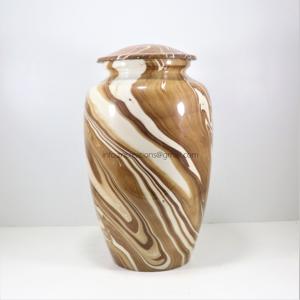 Urna de aluminio y latón con impresión personalizada de alta calidad, artículo funerario de cremación de Metal hecho a mano para cenizas humanas - Product Image 5