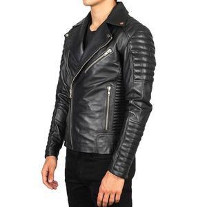 Chaqueta de cuero occidental tradicional negra para hombre, abrigo con cuentas de flecos, chaqueta de cuero de vaca Original, cierre de cremallera - Product Image 6