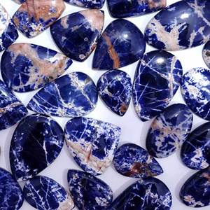 อัญมณีหลวมธรรมชาติ Sodalite ทั้งหมดผสมรูปทรง Cabochons อัญมณี Sodalite กึ่งมีค่าสําหรับเครื่องประดับ - Product Image 6