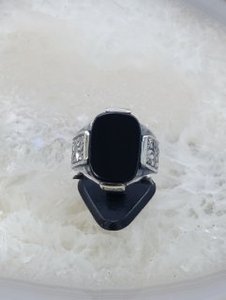 Bagues unisexes en argent 925 avec design gravé à la main, style islamique tendance, adaptées aux mariages - Product Image 2