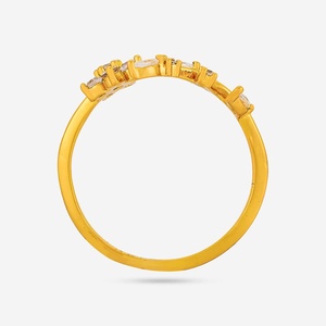 Bague tendance en acier inoxydable plaqué or 18 carats, incrustation élégante, cadeau idéal pour toutes les occasions 192546 - Product Image 5